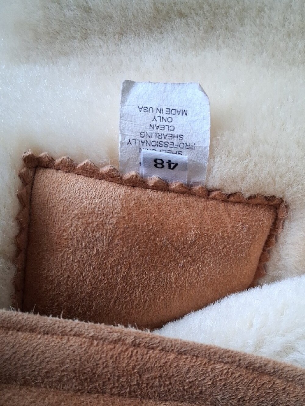 Womans Tan Shearling-Lined Winter Coat 48 - Picture 3 of 10